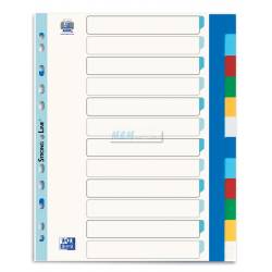 Przekładki do segregatora, plastikowe A4 Maxi PP, Elba, kolorowe, 12 kart