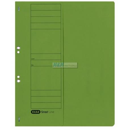 Skoroszyt papierowy, oczkowy skoroszyt wpinany do segregatora,, 1/2 A4 Elba, zielony