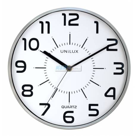 Zegar ścienny, wiszący na ścianę, do biura, Unilux Pop, 28,5 Cm Ø Srebrny