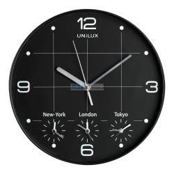 Zegar ścienny, wiszący na ścianę, do biura, Unilux On Time, 30,5 Cm Ø czarny