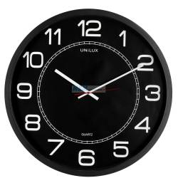Zegar ścienny, wiszący na ścianę, do biura, Unilux Mega, 57,5 Cm Ø, czarny