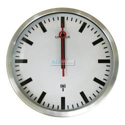 Zegar ścienny, wiszący na ścianę, do biura, Unilux STATION 30cm szary