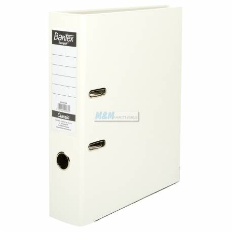 Segregator A4, biurowy segregator na dokumenty Bantex Classic 7,5 cm, biały