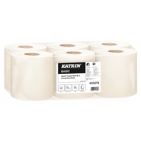 Ręczniki w roli Katrin Basic M 2, 433276, naturalny, 2 warstwy, 6 rolek, Ø 20cm, dł- 150 m