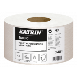 Papier toaletowy Katrin Basic Gigant S, 2481, naturalny, 1 warstwy, 12 rolek, Ø 18cm, dł- 150 m