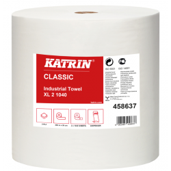 Czyściwa papierowe Katrin Classic XL 2, 458637, biały, 2 warstwy, 1040 listków, Ø 27,5cm, dł- 260 m, 1 rolka