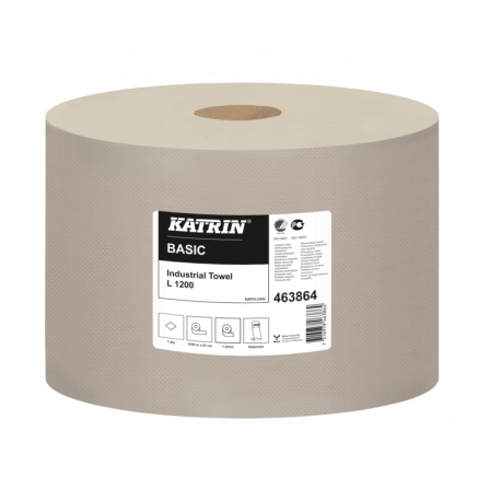 Czyściwa papierowe Katrin Basic L, 463864, naturalny, 1 warstwy, 1 rolka, Ø 38,5cm, dł- 1230 m