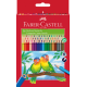 Kredki Faber Castell, ołówkowe kredki trójkątne eko, 36 kolorów + temperówka