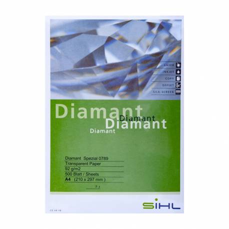 Kalka techniczna, kreślarska kalka A4, 90 g/m2 500 arkuszy, Diamant
