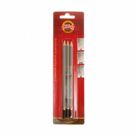 Ołówek 3B, grafitowe ołówki Koh-i-noor GOLDSTAR 1860, 3 sztuki H,HB,B