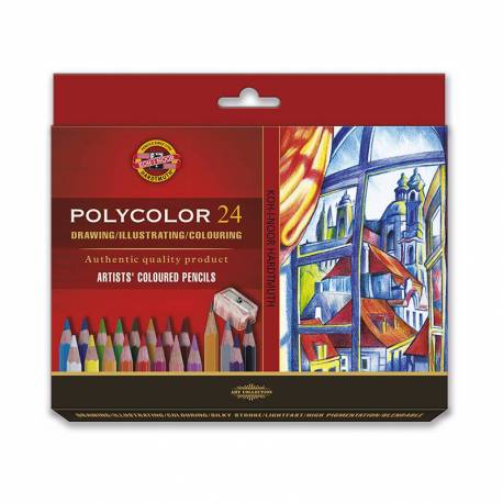 Kredki artystyczne, Koh-i-noor POLYCOLOR 3834, zestaw 24 kolory