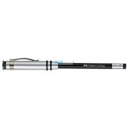 Ołówek grafitowy z gumką, Faber Castell Perfect pencil, czarny ze skuwką
