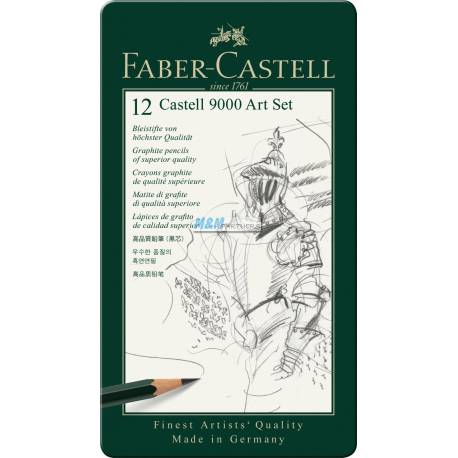Ołówki Faber Castell 9000, grafitowy, do szkicowania, zestaw Art, 12 sztuk
