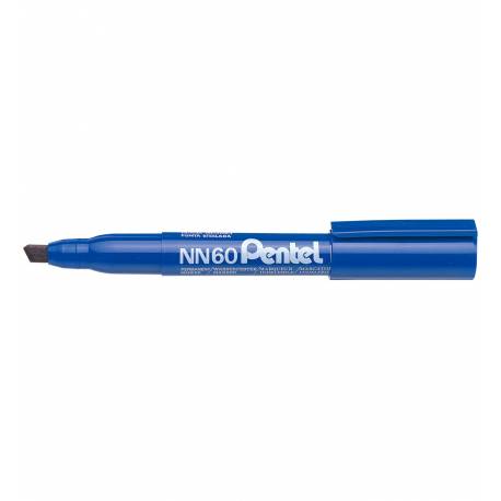 Marker permanentny Pentel NN60, pisak do metalu szkła plastiku, ścięta, niebieski