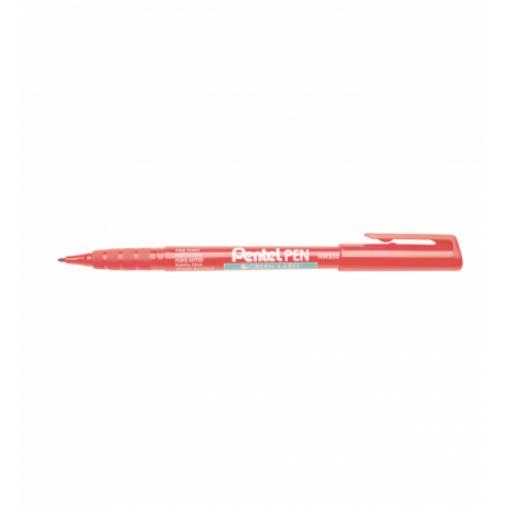 Marker permanentny Pentel NMS50, cienki mazak wodoodporny 1mm, czerwony