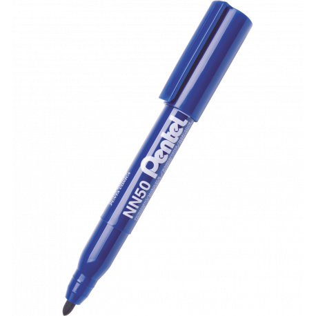 Marker permanentny Pentel NN50, pisak do metalu szkła plastiku, okrągła, niebieski