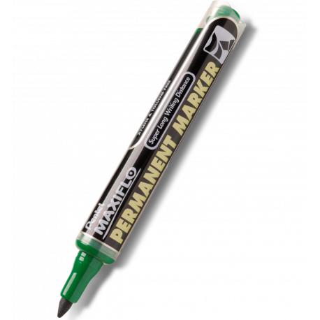 Marker permanentny Pentel NLF60, mazak z tłoczkiem, ścięta, zielony