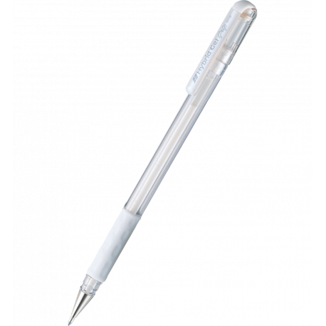 Długopis Pentel Hybrid Gel K118, długopis żelowy ze skuwką,, biały