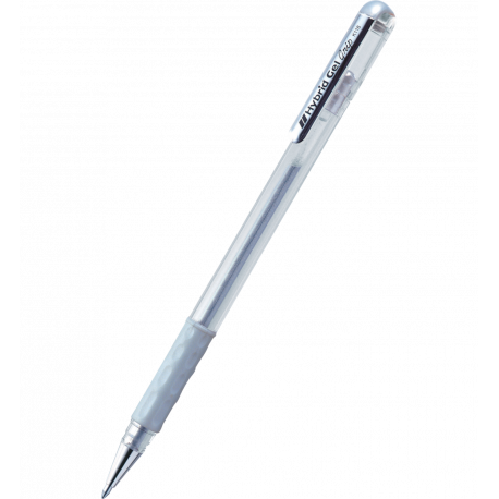 Długopis Pentel Hybrid Gel K118, długopis żelowy ze skuwką,, srebrny