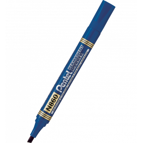 Marker permanentny Pentel N860, mazak do metalu szkła plastiku, ścięta, niebieski