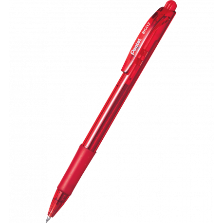 Długopis Pentel BK417 WOW, automatyczny długopis cienkopiszący, czerwony