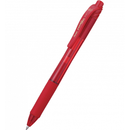Pióro kulkowe Pentel EnerGel BL107, cienkopis żelowy na wkłady LR7, czerwony