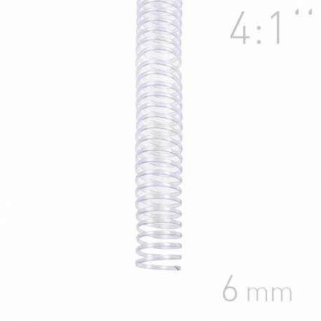 Grzbiety spiralne, O.COIL, A4, 6 mm, przezroczysty, 100 sztuk