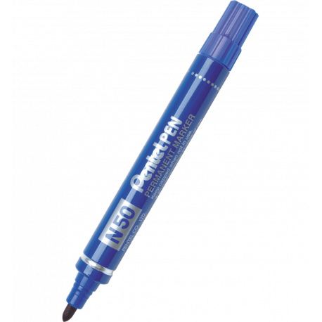 Marker permanentny Pentel N50, obudowa alu., okrągła 2 mm, niebieski