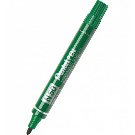 Marker permanentny Pentel N50, obudowa alu., okrągła 2 mm, zielony