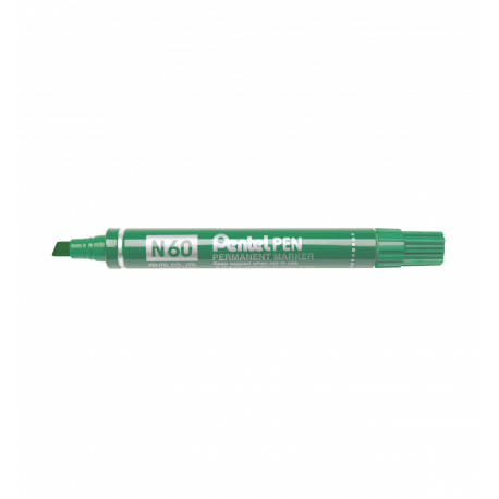 Marker permanentny, pisak Pentel N60, obudowa alu., ścięta, zielony