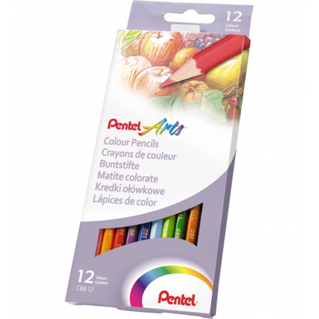 Kredki ołówkowe Pentel, 12 kolorów, do rysowania i kolorowania
