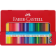 Kredki Faber Castell, trójkątne, akwarelowe, Grip 2001, metalowe opak 36 kolorów
