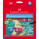 Kredki akwarelowe, Faber Castell RYBKA, sześciokątne, 24 kolory