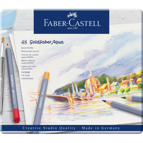Kredki akwarelowe, miękkie, Faber Castell GOLDFABER aqua, 48 kolorów