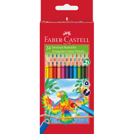 Kredki Faber Castell, trójkątne ołówkowe, kpl 24 kolorów