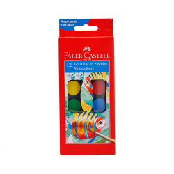 Farby akwarelowe, wodne, 12 kolorów do malowania, Faber Castell