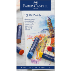 Kredki pastele, pastela olejna, łatwa do rozcierania 12 szt, Faber Castell