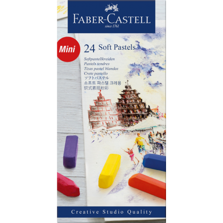 Pastele suche, kredki do rozcierania 24 szt mini, Faber Castell