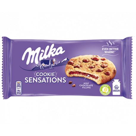 Ciastka MILKA, COOKIE SENSATIONS z kawałkami czekolady mlecznej z mleka alpejskiego 156g