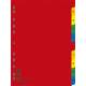 Przekładki plastikowe, Donau, PP, A4, 230x297mm, 1-10, 10 kart, kolorowe