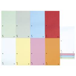 Przekładki kartonowe, separator 1/3 A4, 235x105mm, 100szt, mix kolorów