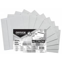 Koperty samoklejące OfficeP, SK, C6, 114x162mm, 75gsm, 10szt, białe