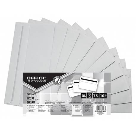 Koperty DL wymiary 110x220 mm, koperty SK samoklejące, 10szt, białe