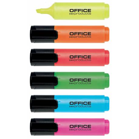 Zakreślacz OfficeP, 2-5mm (linia), 6szt, mix kolorów