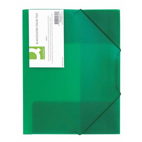 Teczka skrzydłowa z gumką, teczka plastikowa na dokumenty A4, transp. zielona