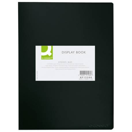 Teczka ofertowa, album A3 Q-Connect, z 20 koszulkami czarna z etykietą