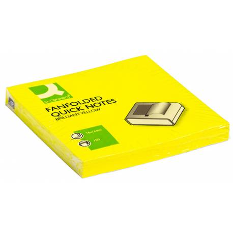 Karteczki samoprzylepne, Q-Connect Brilliant Z-Notes, 76x76mm, 100k, jasnożółty