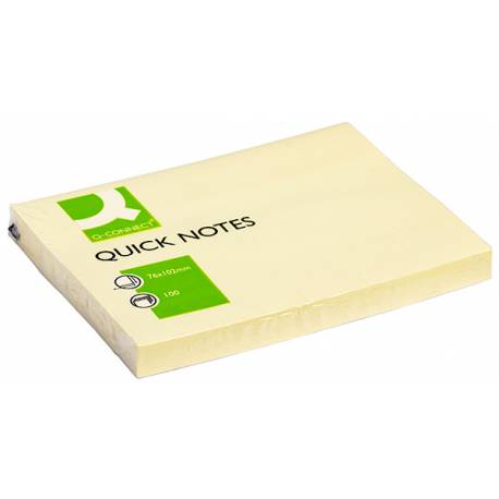 Karteczki samoprzylepne, Q-Connect, 102x76mm, 100k, jasnożółty