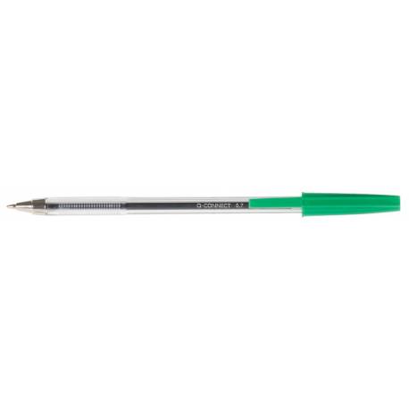 Długopis Q-Connect z wymiennym wkładem 0,7mm (linia) zielony
