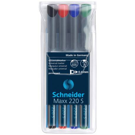 Zestaw markerów Schneider Maxx 220, S, 0, 4 mm, 4 szt, miks kolorów